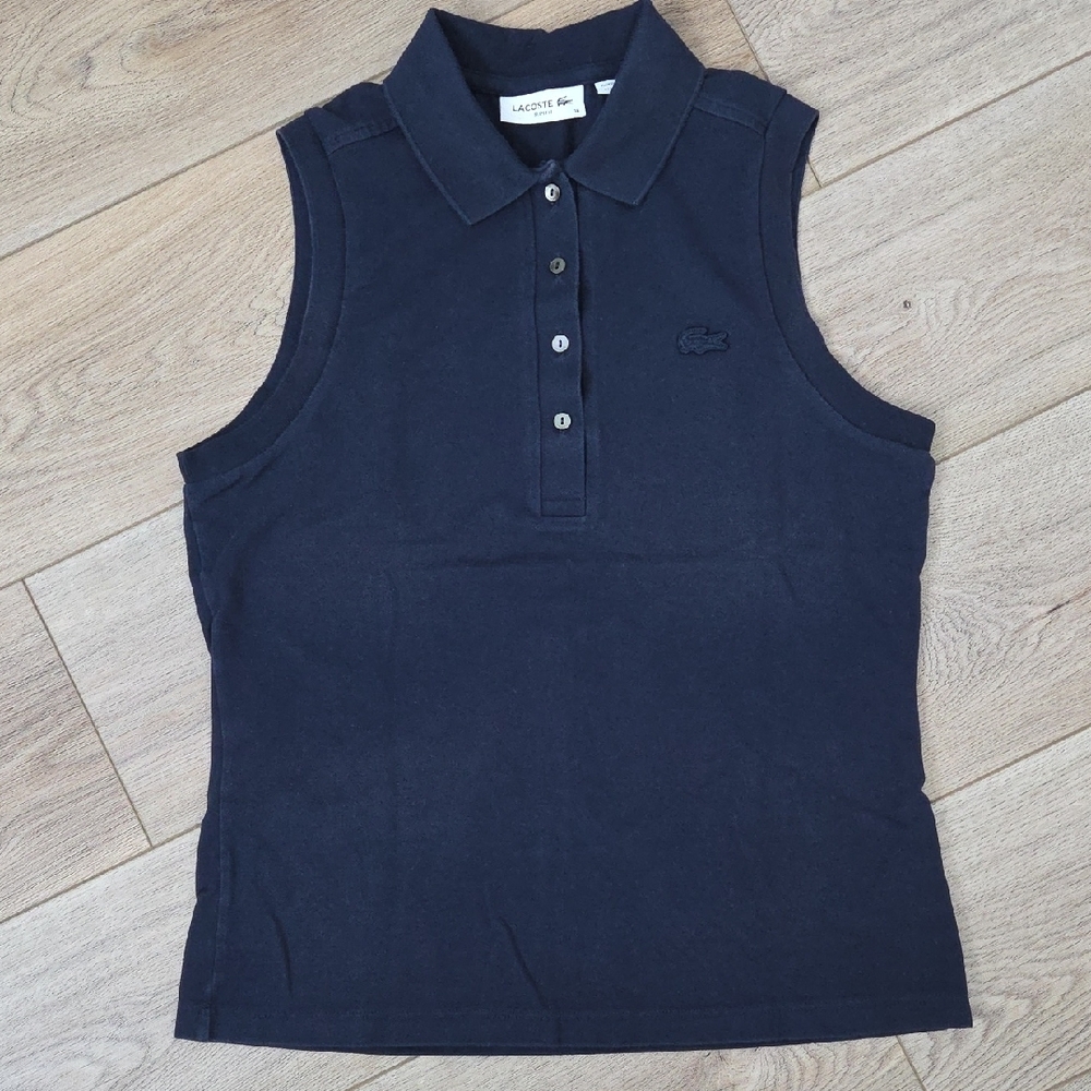 Lacoste Dark Blue Sleeveless Polo Top